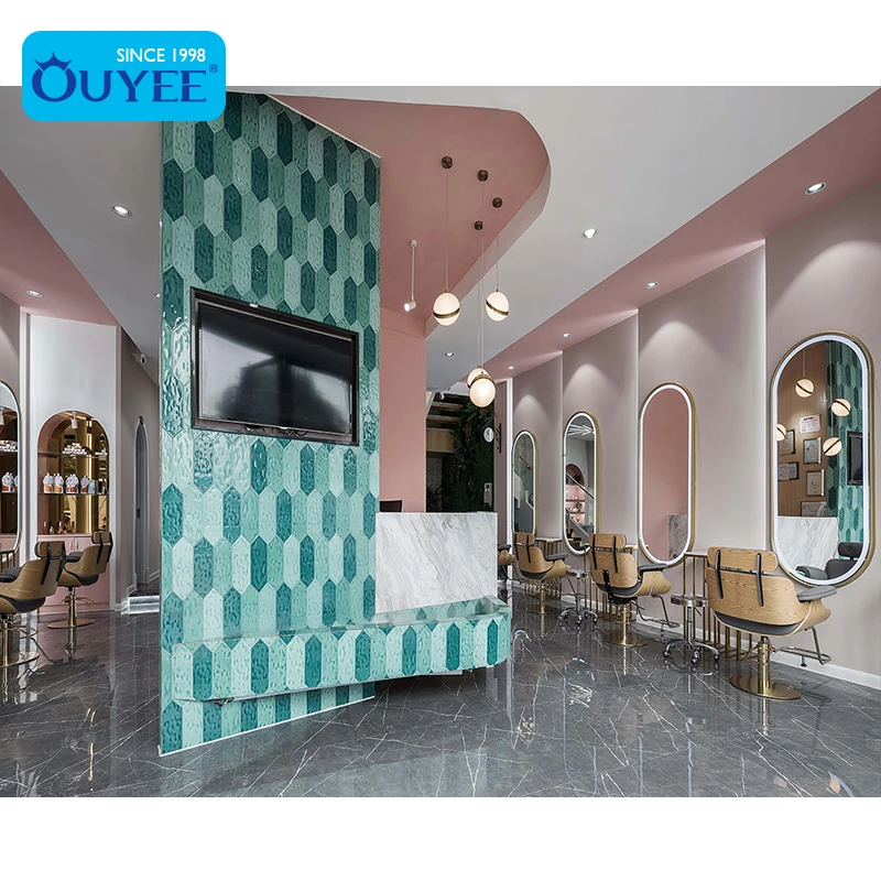 Women Beauty Center Mirror Station Beauty Bar Furniture Hair Salon Design  Nail Salon Equipment - Main Image