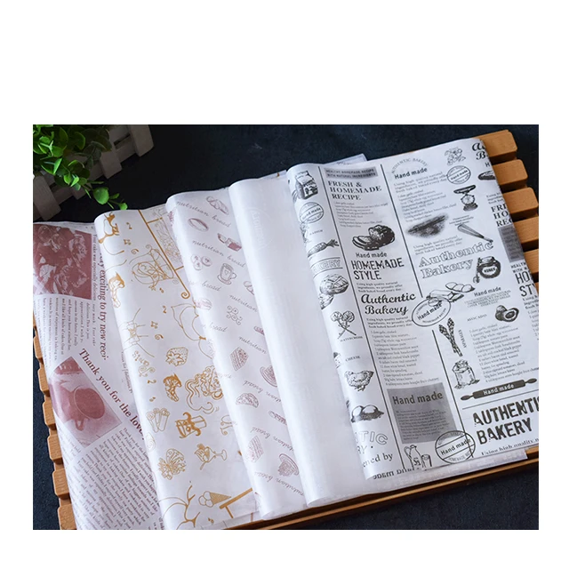 Factory wholesale food packaging paper fast food wrapping paper wax paper for hamburger fried chicken