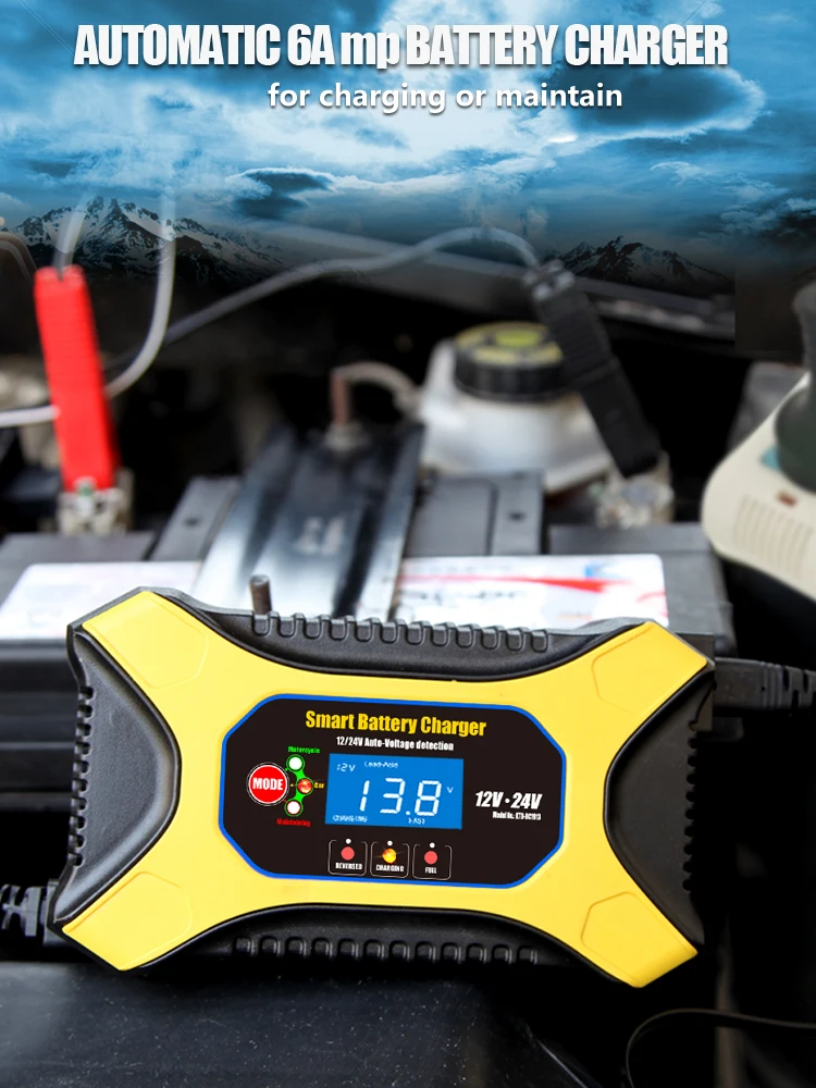 Fully Automatic Car Battery Charger 12v 10a Smart Fast Charging For Agm