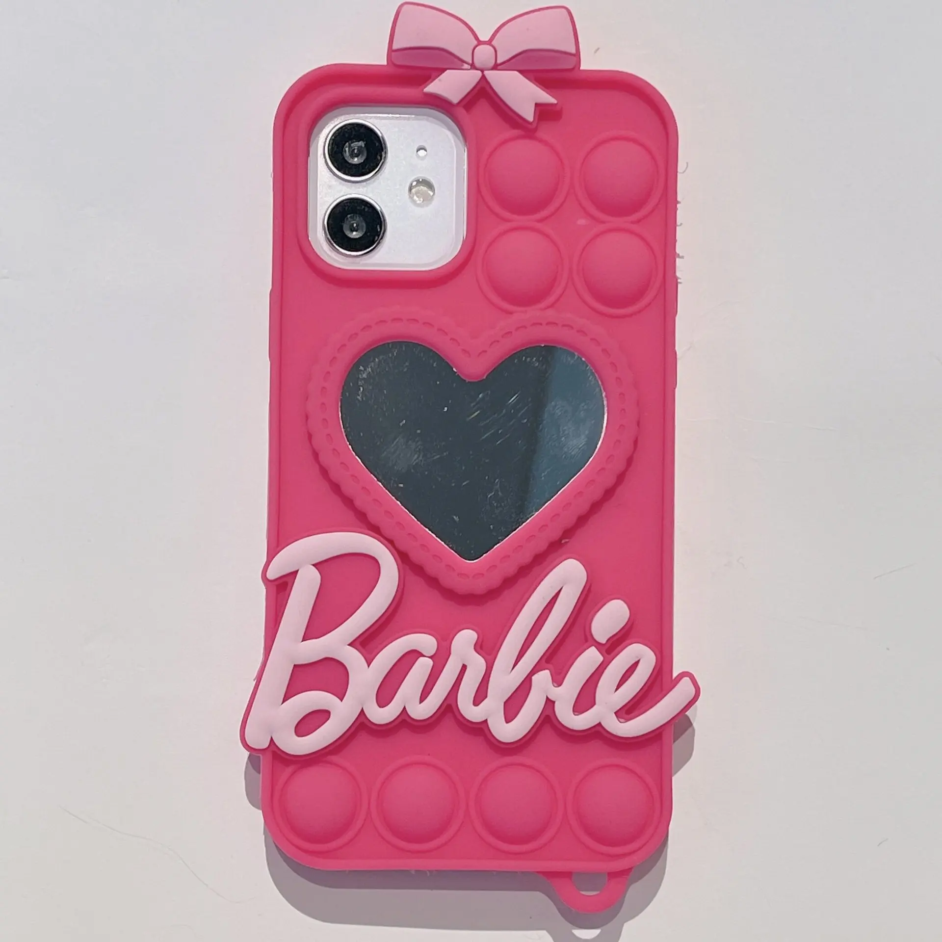 Cute Pink Mirror Love Heart Phone Case For Iphone 12 13 Pro Max 11 Xr Xs X Iphone 14 Pro Max 14