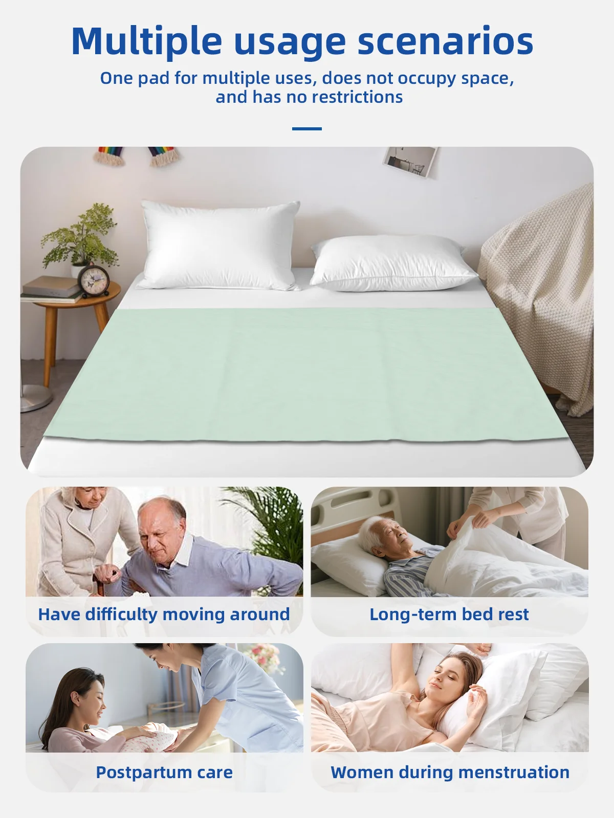 Wholesale Waterproof Incontinence Bed Pads Soft 4-Layer Washable and R - product detail 3