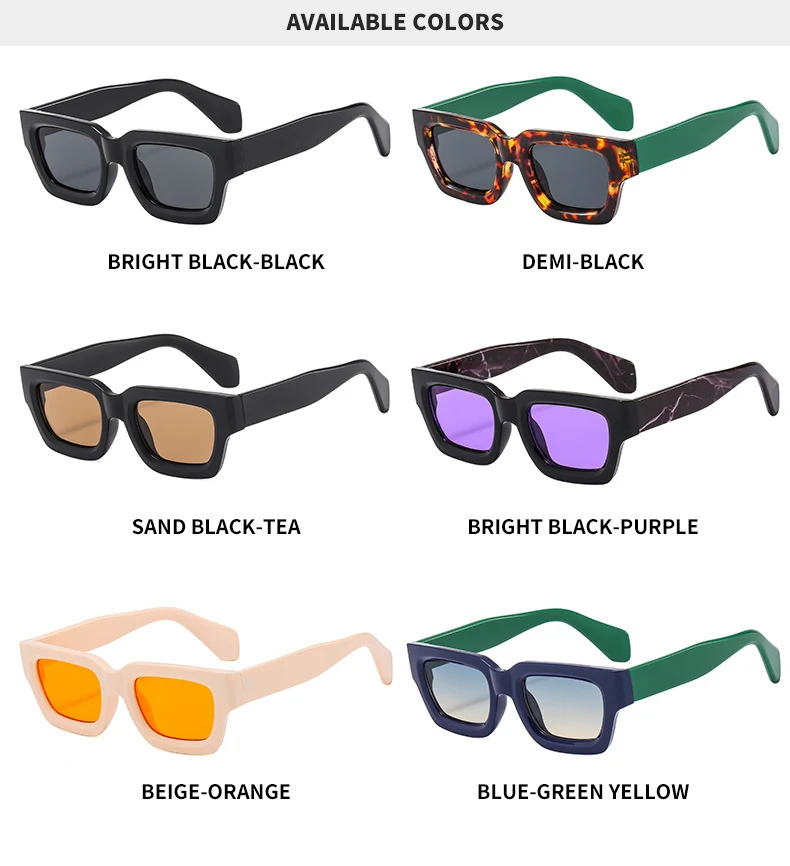 Logo Customized Fashion Vintage Shades Retro Small Square Frame Sun
