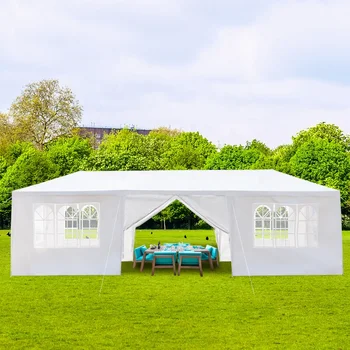 10x30 ft Outdoor Party Tent with 8 Removable Sidewalls Waterproof Canopy Patio Wedding Gazebo White