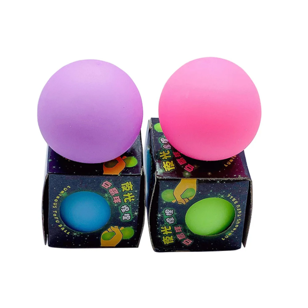 LZY880 мяч для снятия стресса Эластичный Мягкий светящийся в темноте мяч для снятия стресса