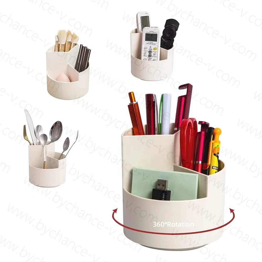 Оптовая продажа, канцелярские принадлежности, держатель для ручек с вращением на 360 градусов, держатель для ножей и вилок, держатель для кистей для макияжа, большая емкость
