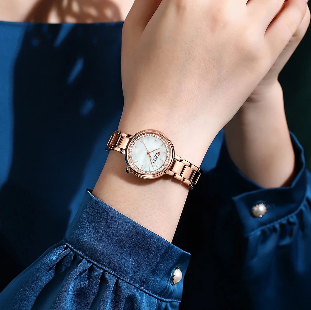 9089 High Quality Ladies Quartz Watch Casual Fashion Watch Diamond Set Steel Band Waterproof Watch Girl Gift Reloj De Mujer