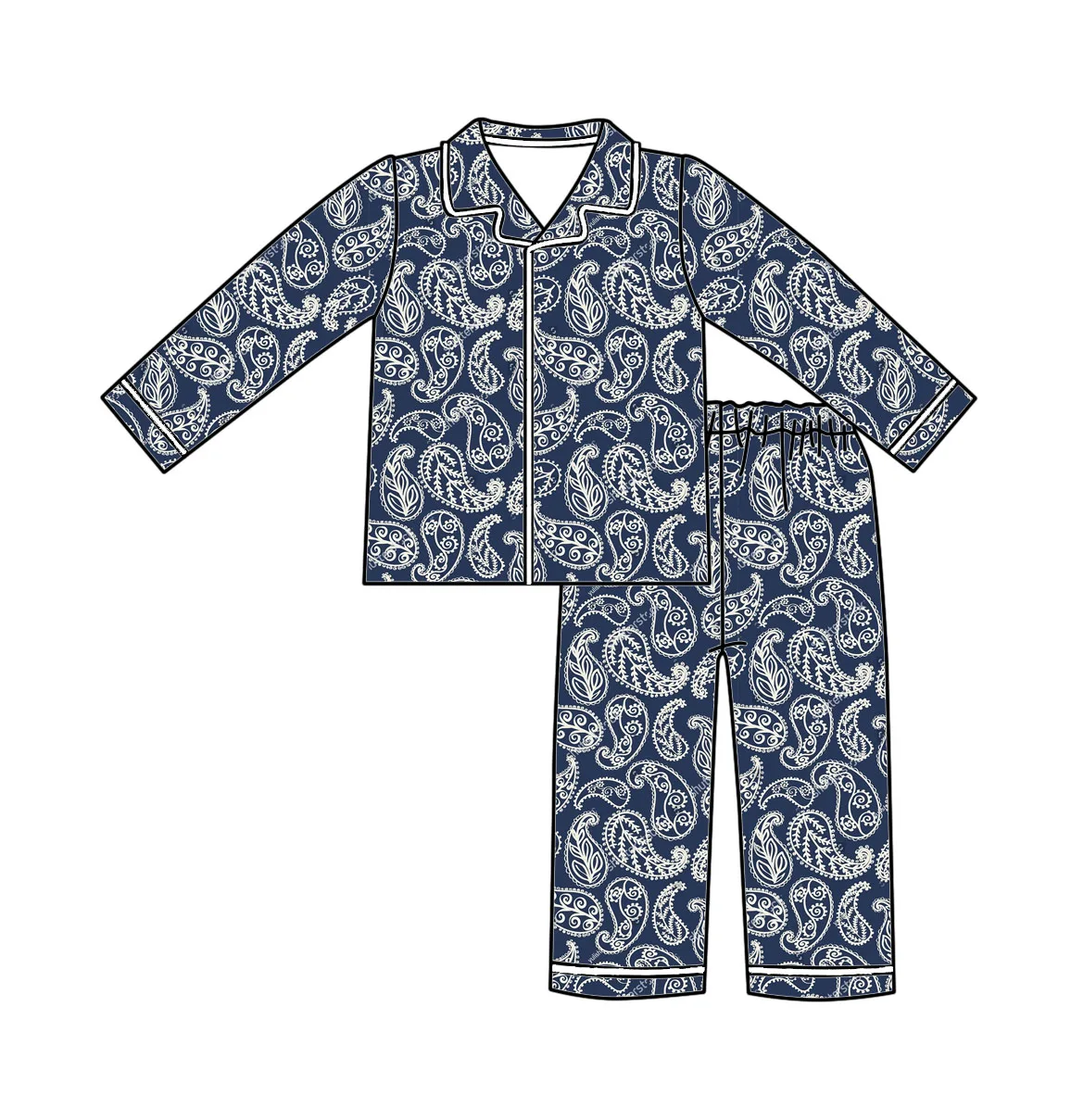 Adults Bamboo Long Pajamas Set Casual Soft Loungewear for Men Women Print Fabric Logo High Quality Sleepwear