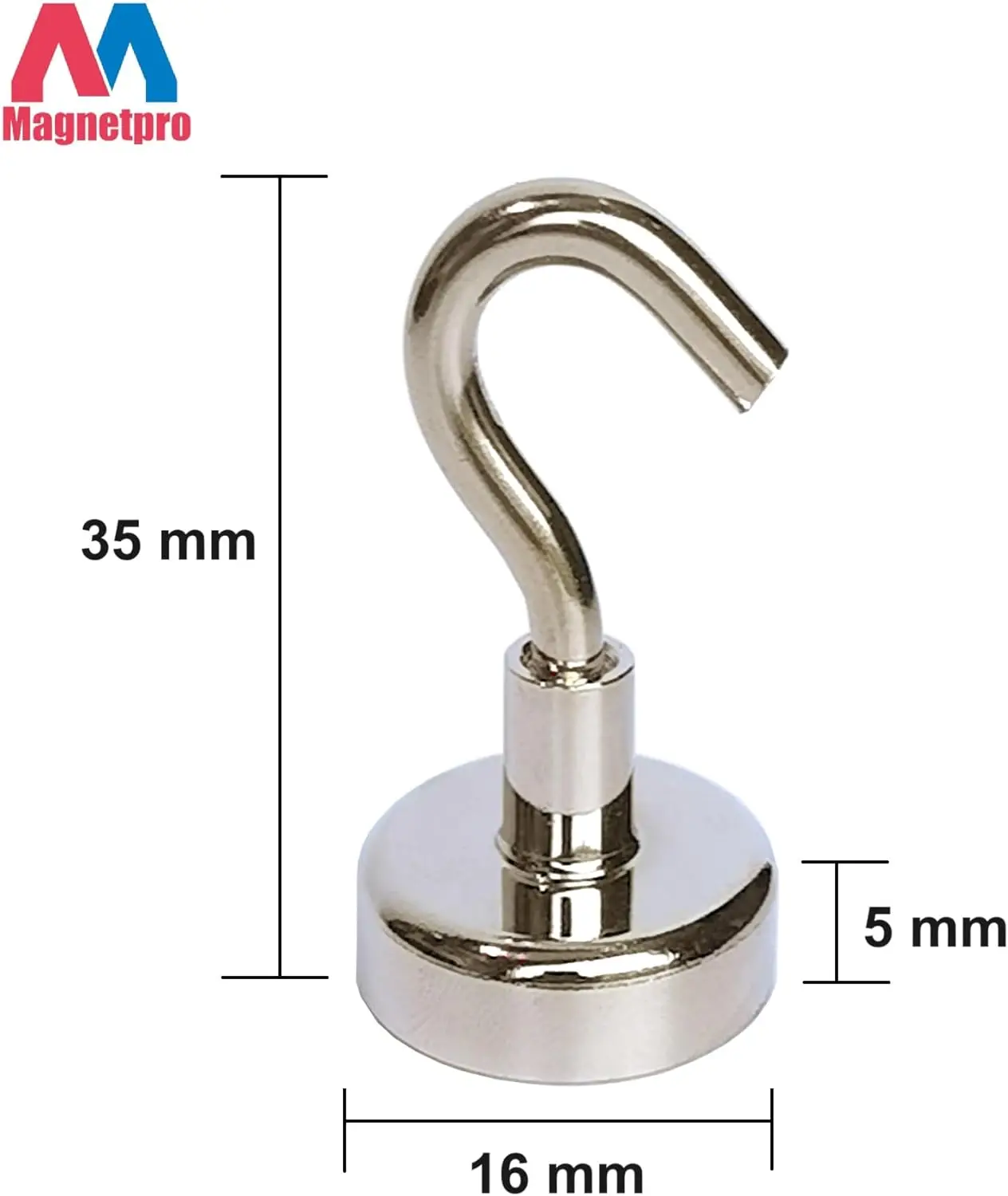 Magnetpro Magnetic Hook With Strong Suction Cup Neodymium Iron Boron Magnet for Hanging Doors Cabinets Ceilings