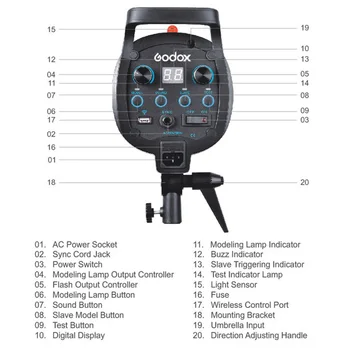 GODOX QS Series QS800 800Ws Professional Camera Flash Light Photo Studio Flash Lighting Lamp Strobe Head AC220V detail image