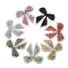 Hot Tie Design Rhinestones Patch Applique Iron On Patches Badges For DIY Clothes