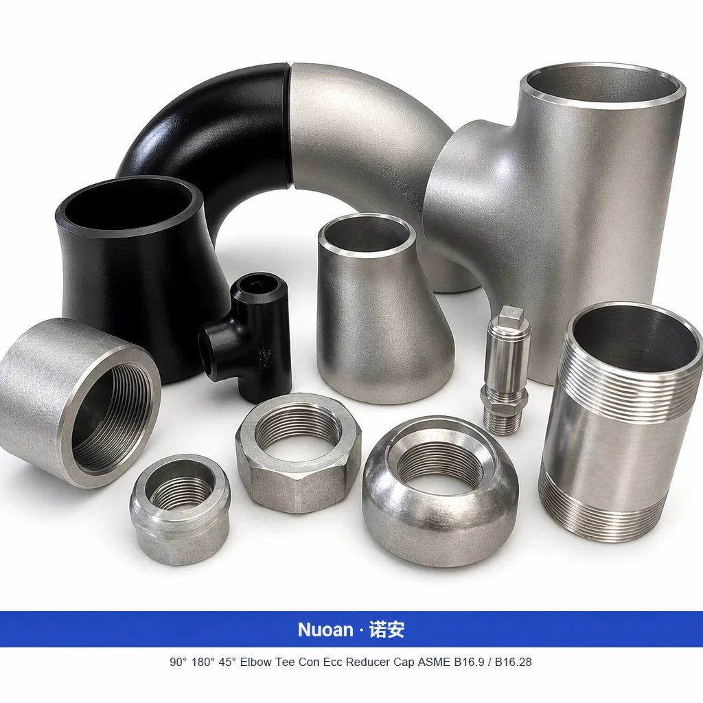 90° 180° 45° 弯头三通 Con Ecc 异径管帽 ASME ANSI B16.9 B16.28 所有尺寸