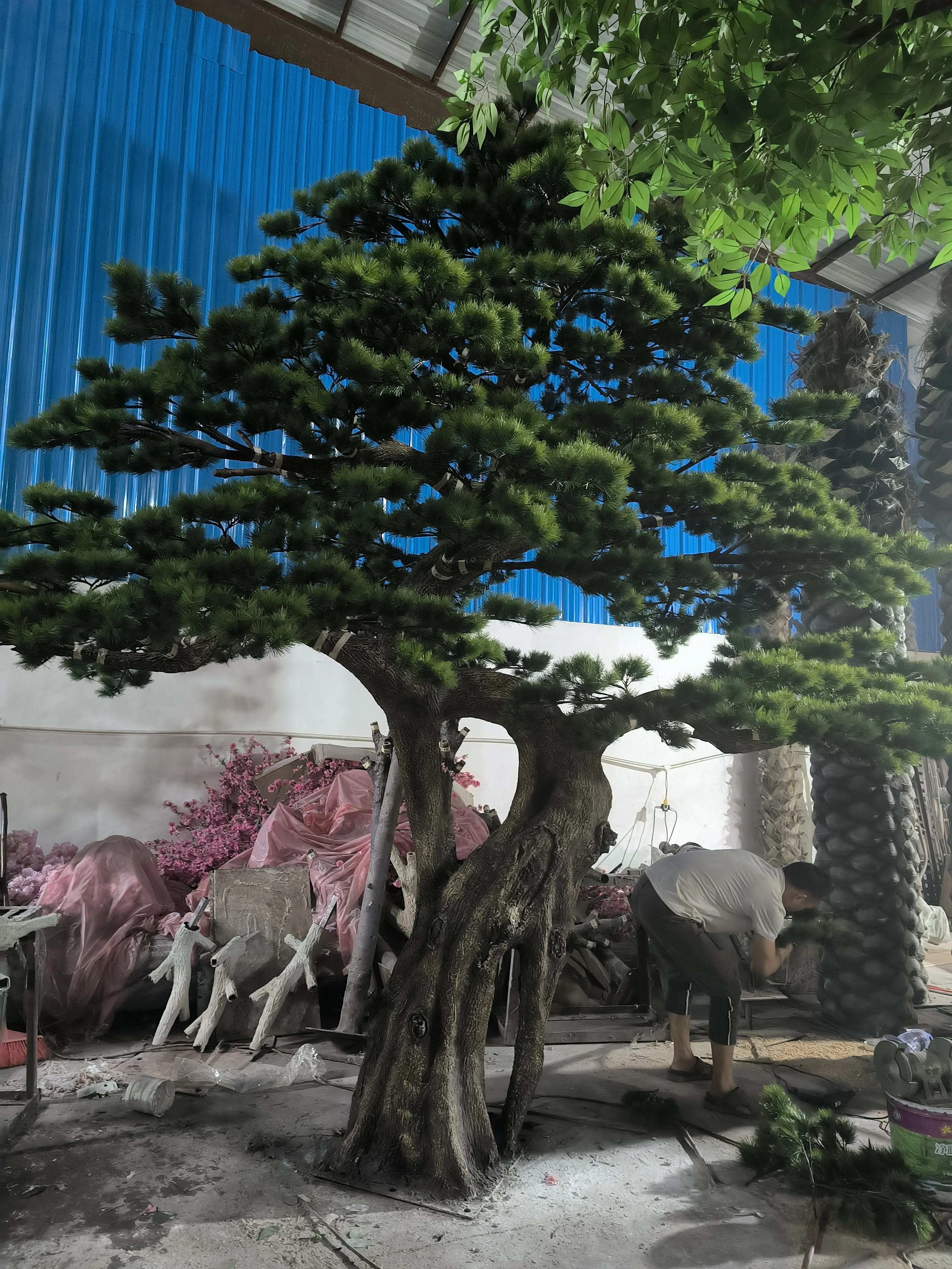 Artificial Pine Branches Large Potted Plant Customize Landscape Tree Artificial  Pine Bonsai Tree Pine Tree for Home Deco