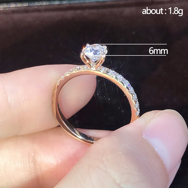Bague De Fiançailles Plaquée Or 14k Avec Cristal/diamant - Taille 59 - Vintage Occasion
