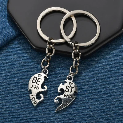 DIY Best Friends Keychain Compass Keychains No Matter Where Key Chain BFF Birthday Gift Compass Key Ring Jewelry