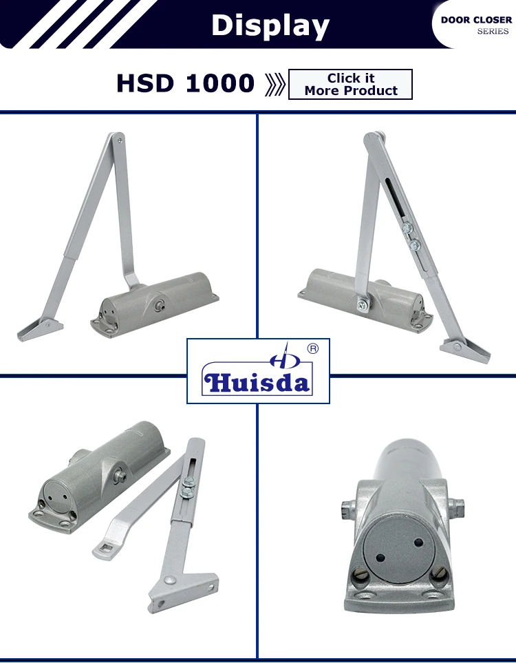 High Quality Aluminum Alloy Hydraulic Automatic Door Closer For 65kg