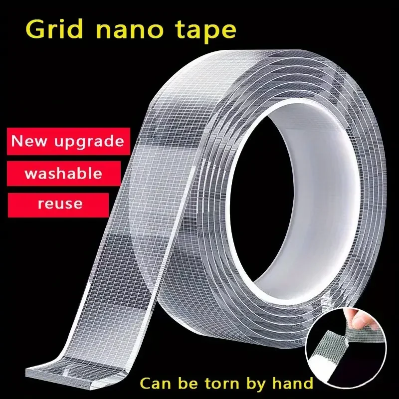 Double-sided Tape Reusable Transparent Grip Tape 2meter Custom Thin 50mm  3cm Squares Bubble Kit I Piece Mesh Nano Tape