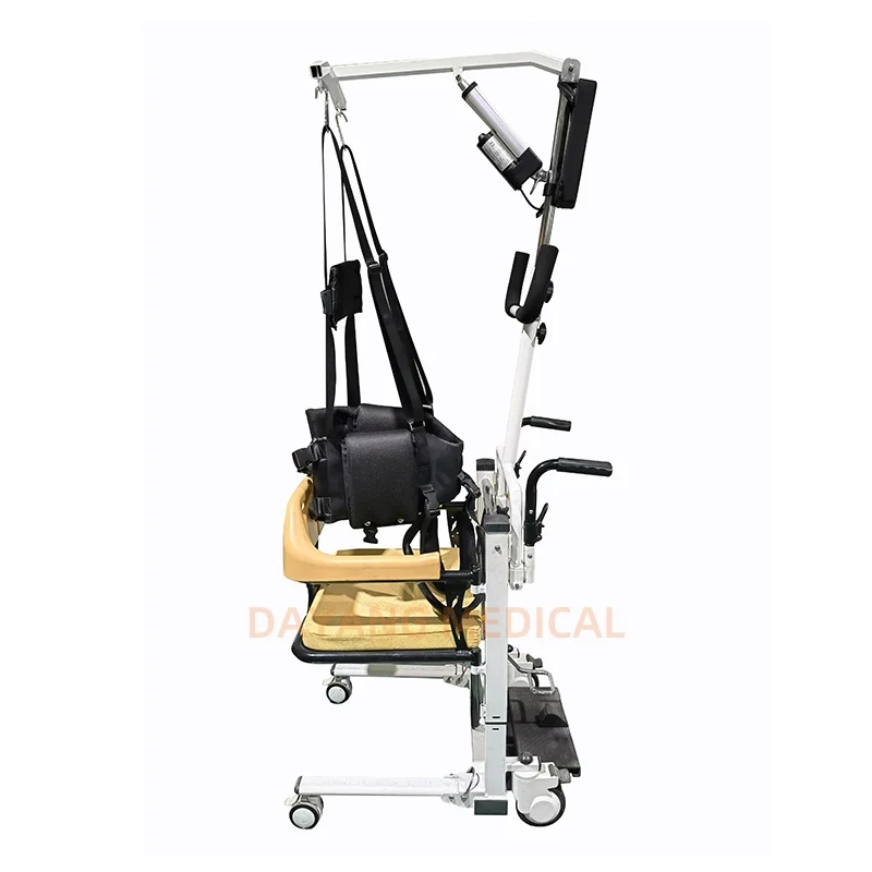 Multi Purpose Light Weight Hydraulic Patient Lift Wheelchair Commode Toilet Transfer Chair with Electric Sling