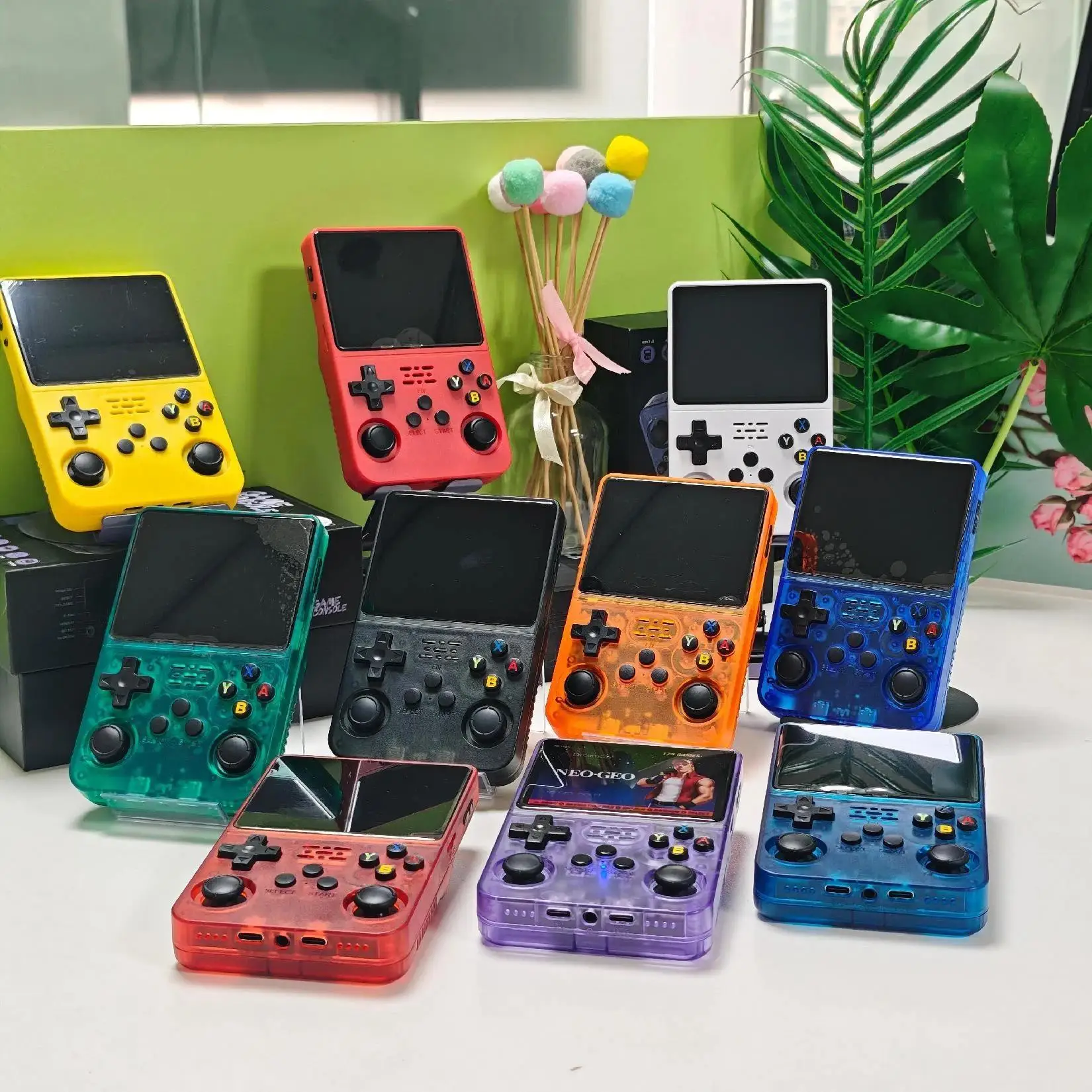 Console Rétro Portable R36S – Écran IPS 3,5 Pouces, 64 Go Avec 10 000 Jeux – Système Linux Open Source – Version 2025 (Violet)