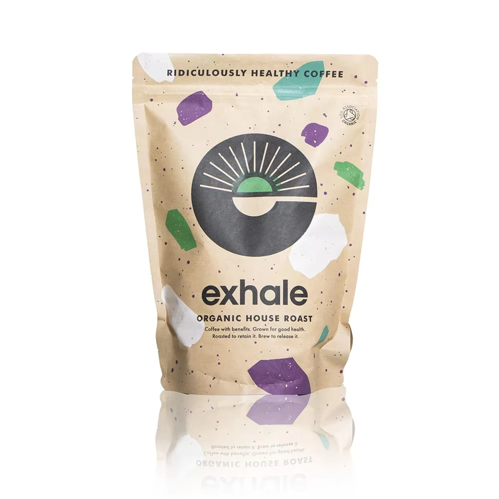 Customized Printed Eco-Friendly Biodegradable Compostable PLA Food Grade Edible Coffee Bean Stand-up Pouch Bag