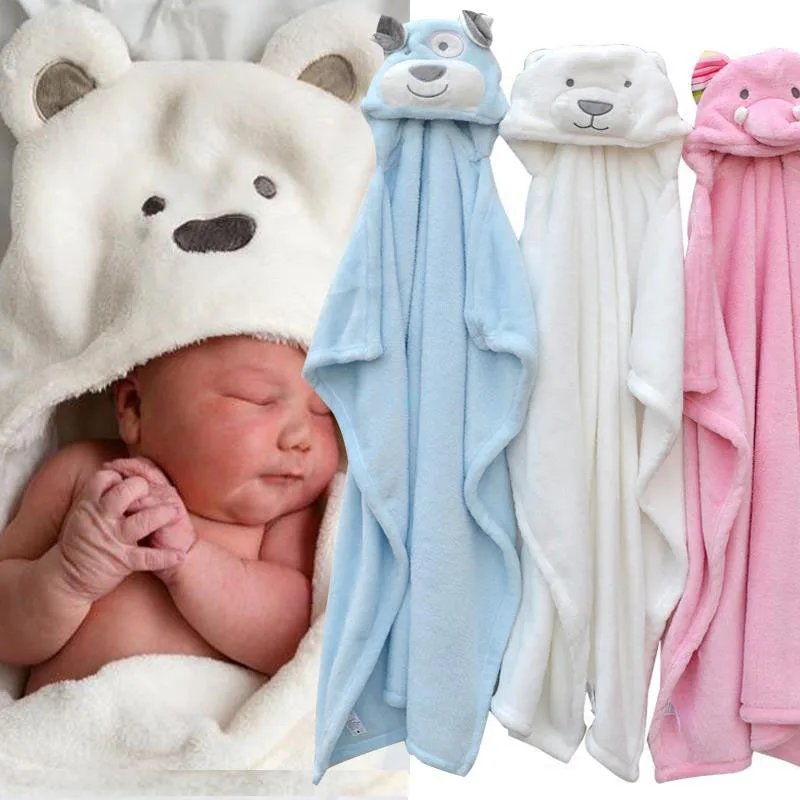 Cute Animal Cartoon Baby Kid's Soft Hooded Bathrobe Toddler Bath Towel Bathrobe 
