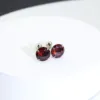 E057-Red Zircon Stud Earring (1 Piece)