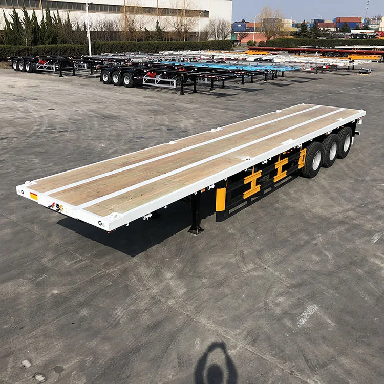 フラットベッドトラックトレーラー12mフラットベッドコンテナ
