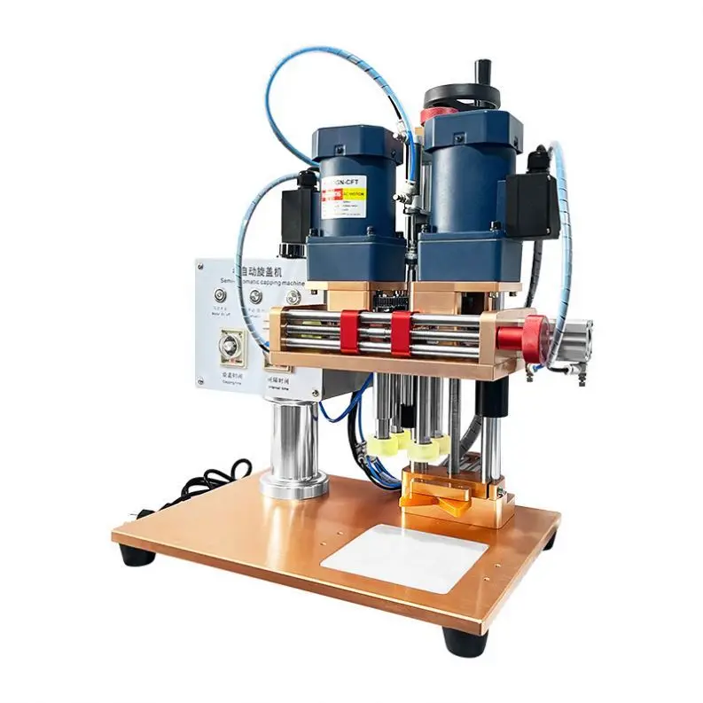 TEBAK Semi-automatic Screw Capping Bottle Capper Threaded Cap Spray Pump Tightener Desktop Plastic Bottle Capping Machine