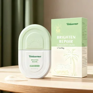 Wholesale Custom SPF 50 Organic Brightening Whitening Sunscreen Cream Private Label White Face Whitening Cream