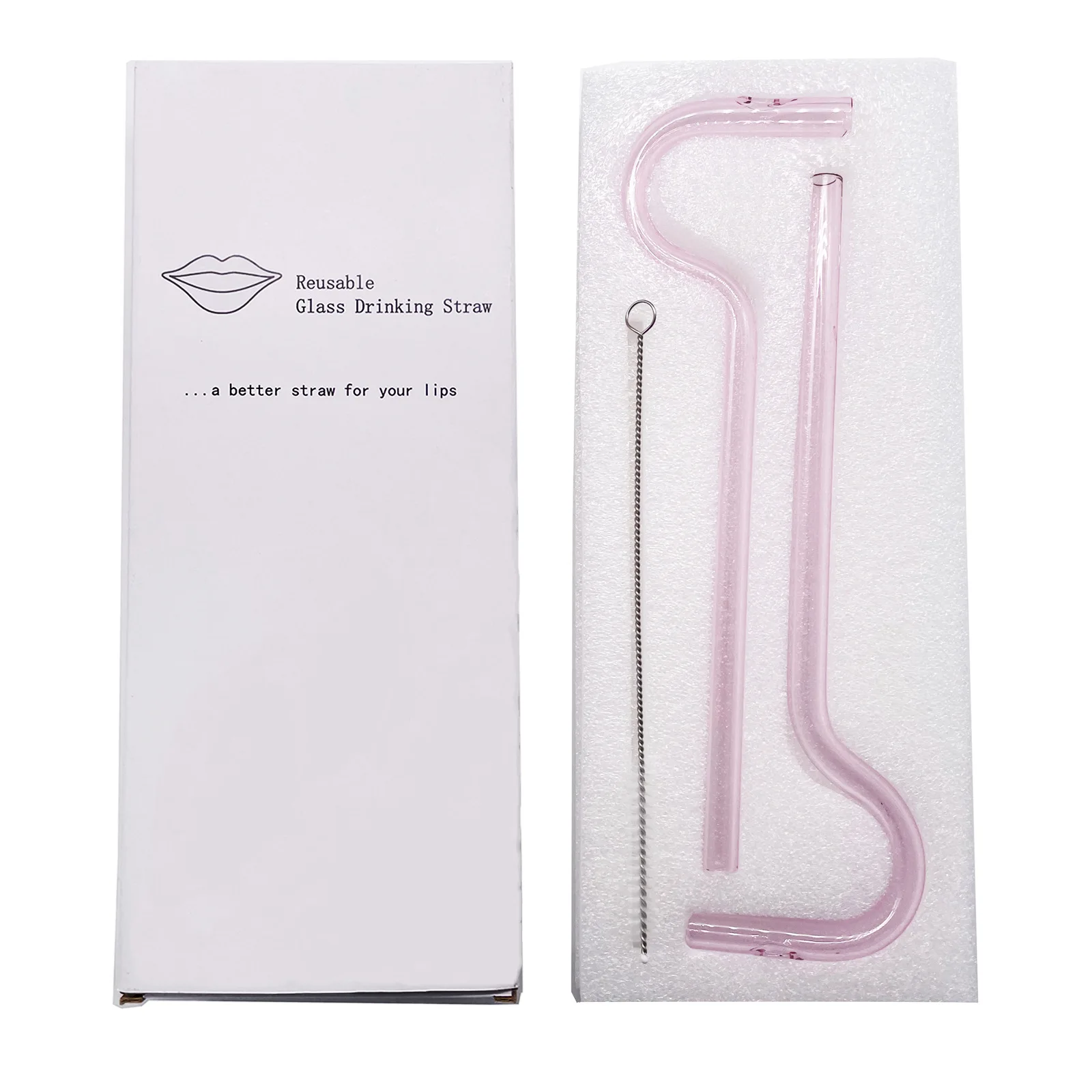 Anti Wrinkle Straw Reusable Glass Drinking Flute Curved No Wrinkle Prevent  Wrinkles Sideways Free Lip Sip Side Straws With Brush - Buy Anti Wrinkle  Straw Reusable Glass Drinking Flute Curved No Wrinkle