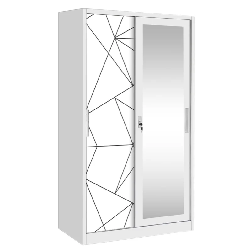 Customized Steel Almirah Closet with Wardrobe Organizer and Sliding Doors