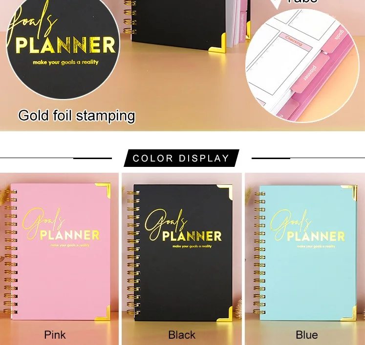 Hotselling Hardcover A5 Notebook Spiral Journal Planner With Custom