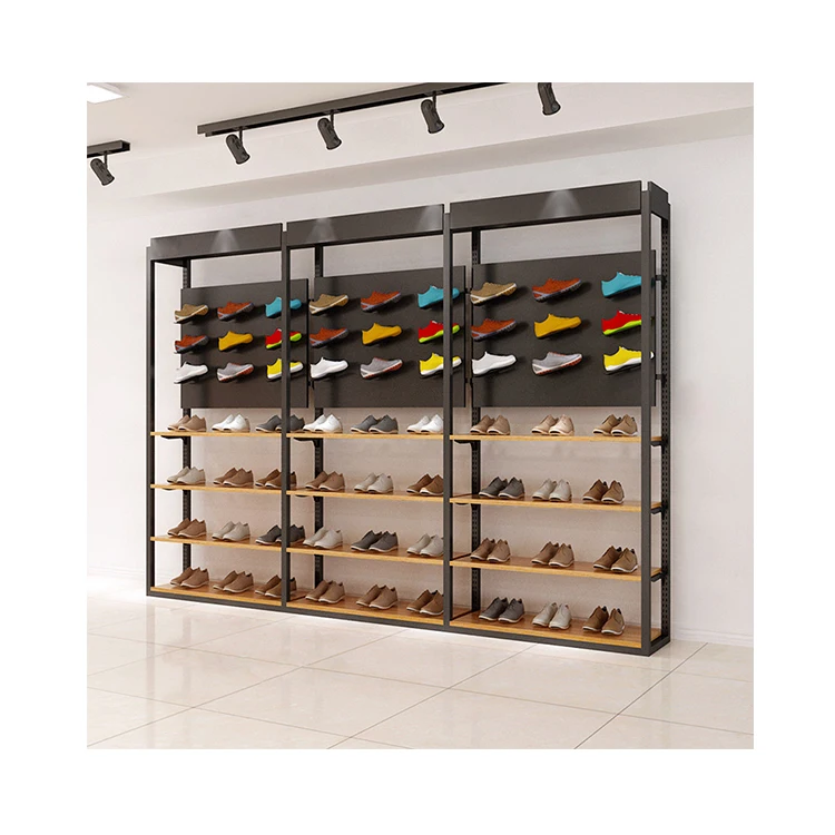 Wall shelving for sports shops