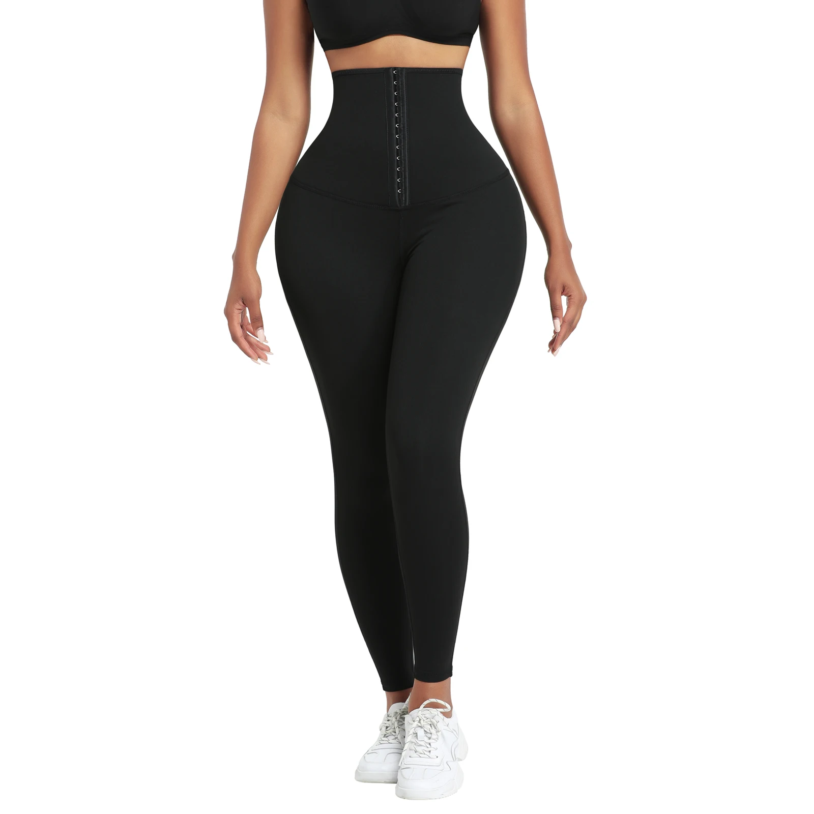 HEXIN High Waist Seamless Shapewear Leggings Dark Blue Neoprene Butt Lifter Waist Girdle Pants for Women