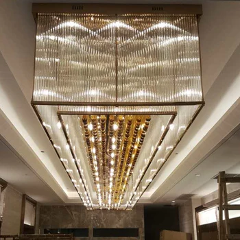 Modern luxury Ceiling Crystal Chandelier Hotel Lobby Villa Large Project Decor Lighting Big Size Crystal Chandelier Lighting