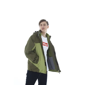 Three-in-One Breathable Wind-Proof Waterproof -Tex Stand Collar Zipper Patchwork Plus Size Blouson Autumn Jacket Unisex