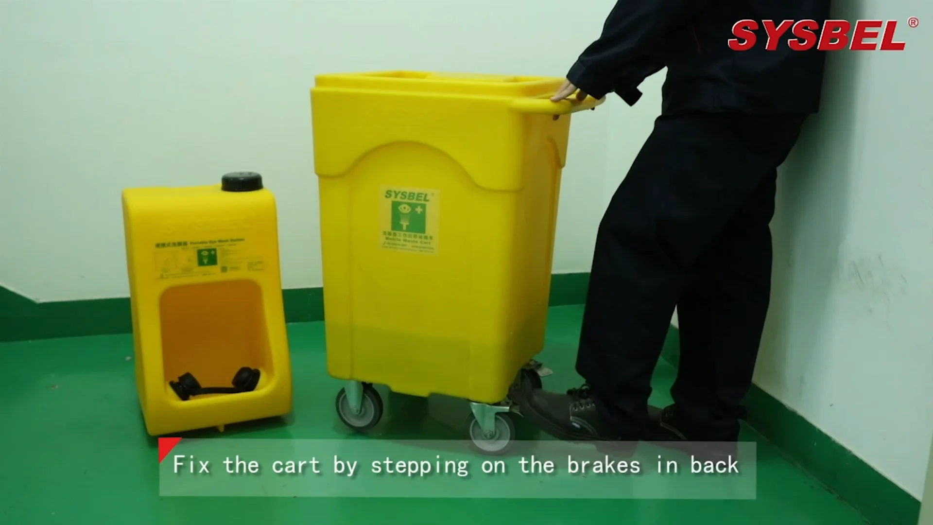 Sysbel Ce Approved Ansi Standard Yellow Mobile Emergency Eyewash