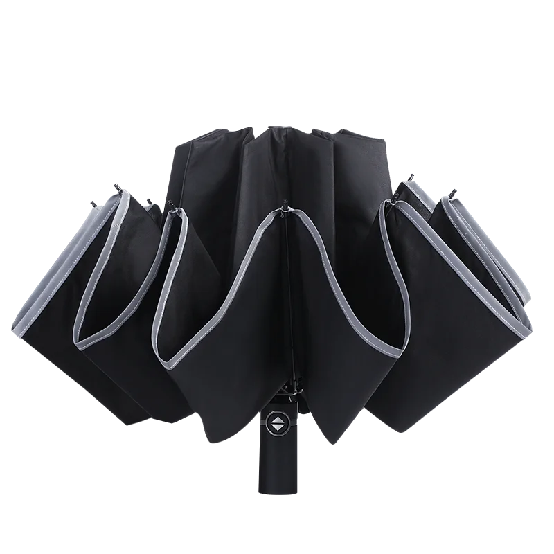 
 Портативный складной зонт заднего хода, 12 ребер, 23 дюйма, автоматический, C3, с серебряной полосой, Зонт от шторма с защитой от ветра и водонепроницаемостью  <span style=