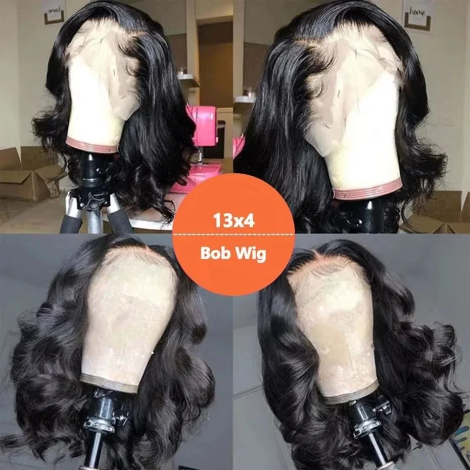 Brazilian Body Wave Short Bob Frontal Human Hair Wig_voghion.com