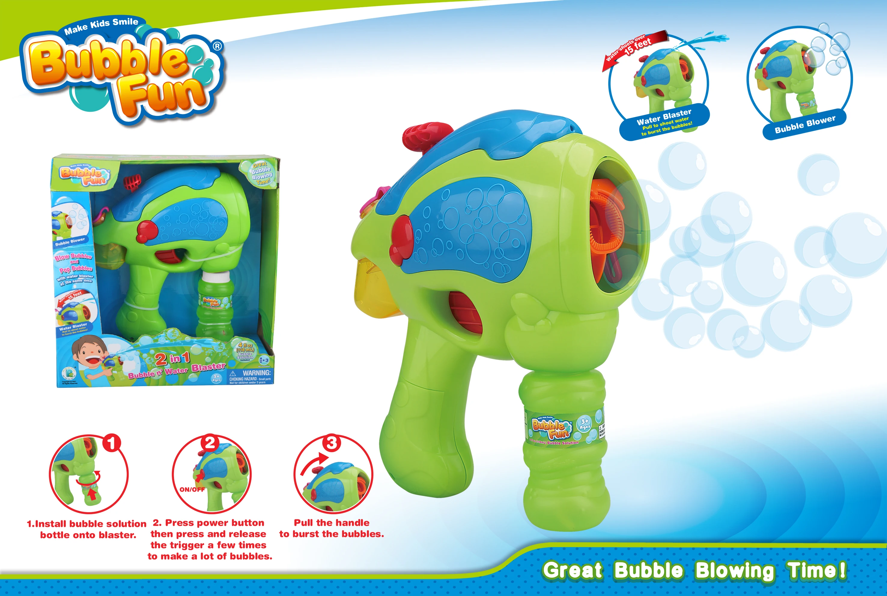 2 In 1 Shooting Water Bubble Gun,Automatic Bubble Gun Blaster For Kids