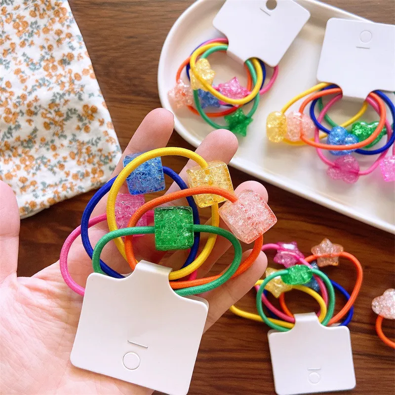 Korean Style Children Accessories Colorful Elastic Hair Rubber Band High Quality Rubber Band Children Hair Ties