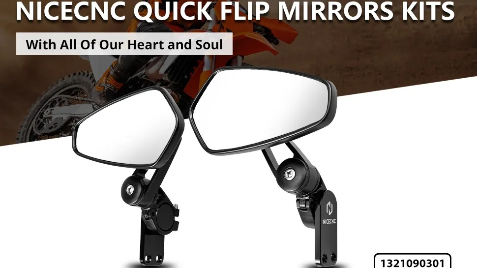 Nicecnc Aluminum Foldable Quick Flip Rearview Mirrors Kits For