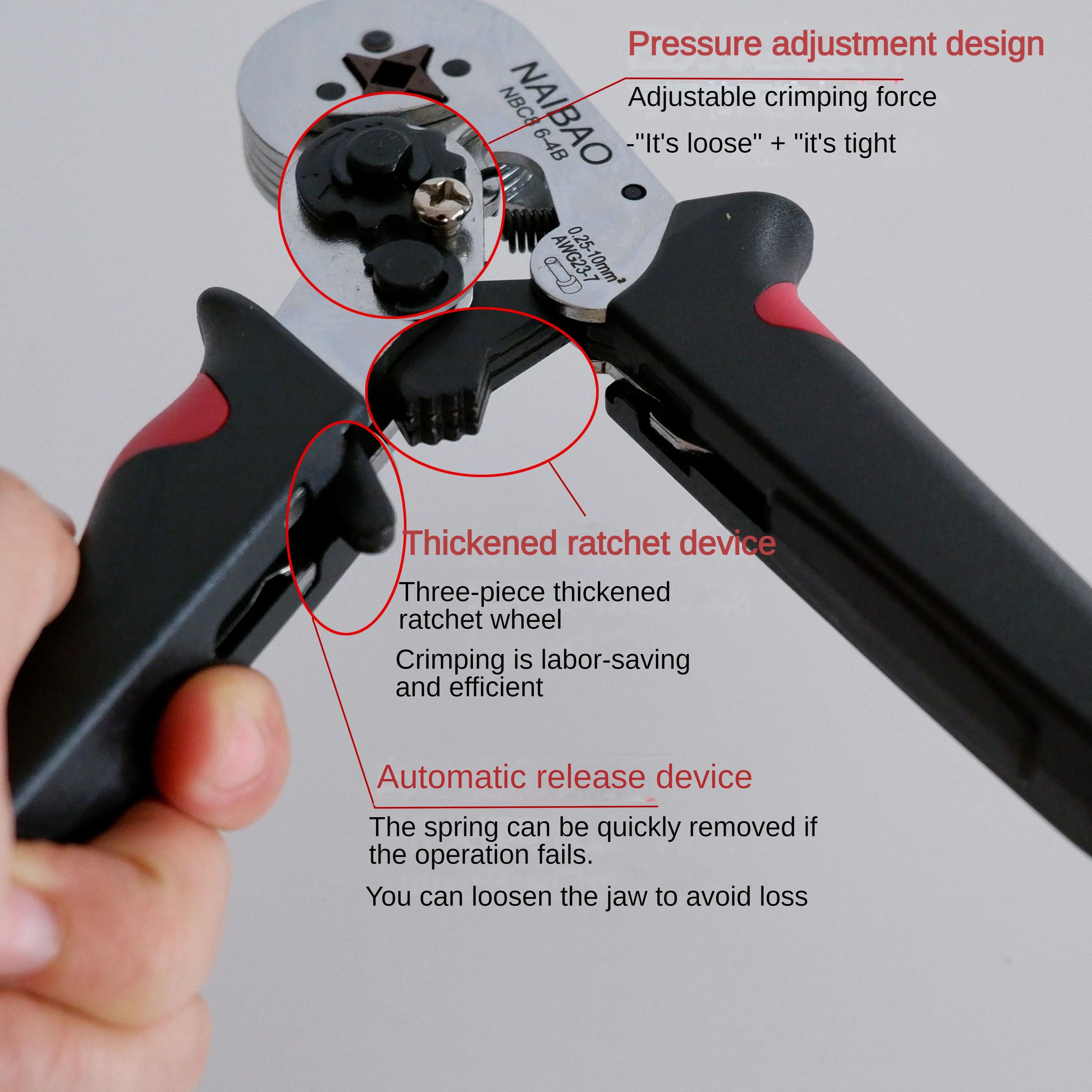 Nbc864b Insulating Sleeve Crimping Pliers European Style Tube Type