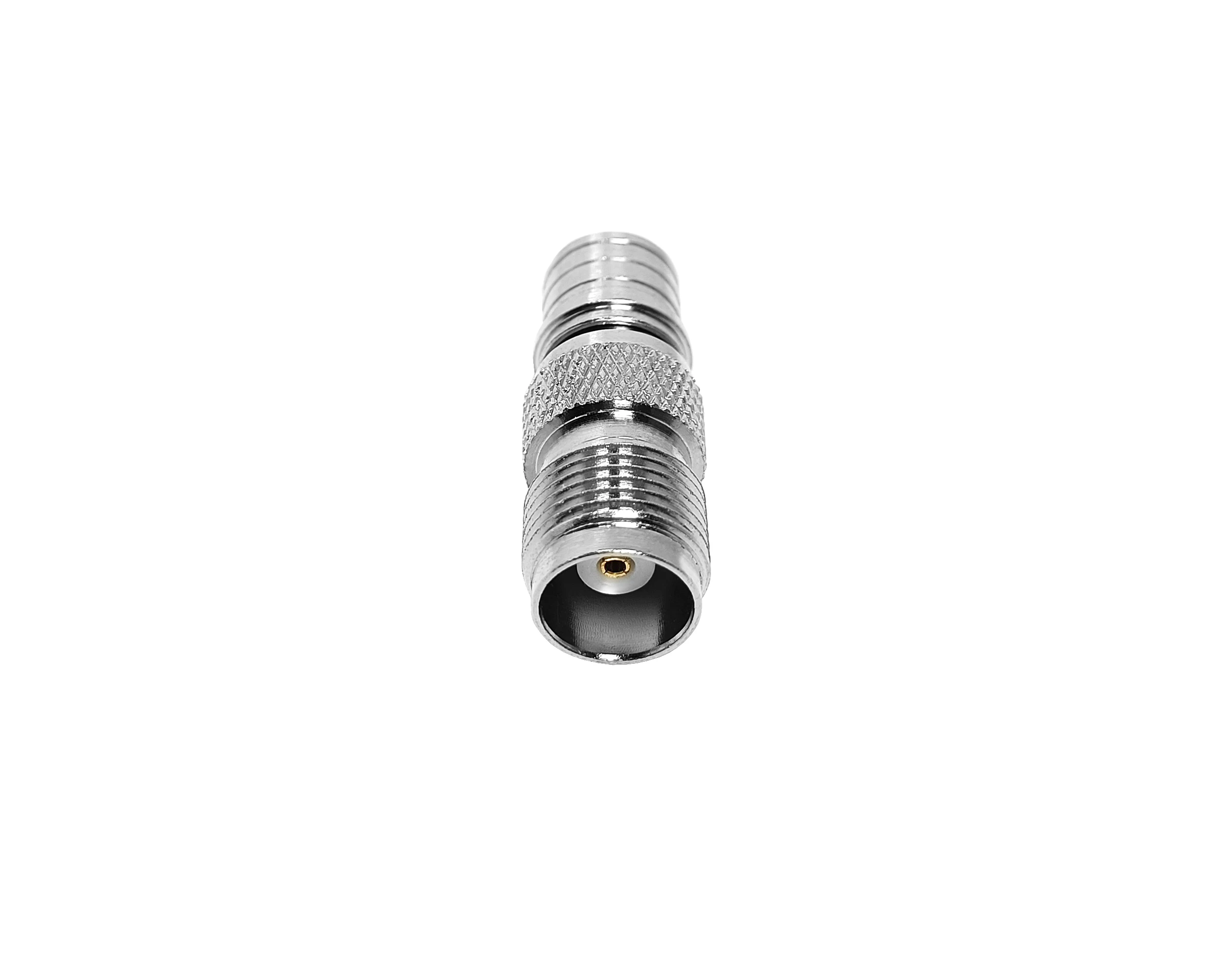 Manufacturer Of Full Brass TNC jack female to QMA Plug Male Nickel Plated Straight Coaxial Adaptor in stock manufacture