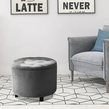 Customized Living Room 2026manufacturers Velvet Ottoman Set Luxury Ottoman Stool Round Furniture Pouf