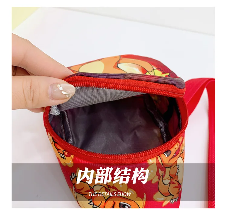 Hot Children Chest Pack Cartoon Anime Cute Poke Mon Pikachu Charmander Messenger Bags Waterproof Travel Crossbody Bags