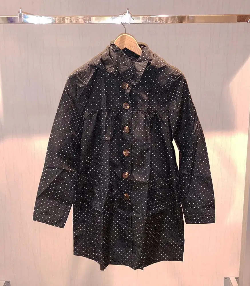 Available Formosa Pongee dot printed Japan style popular fashion women raincoat