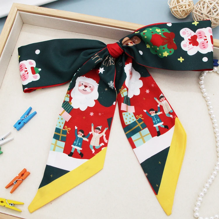 Рождественская серия лента для волос Узкий шарф