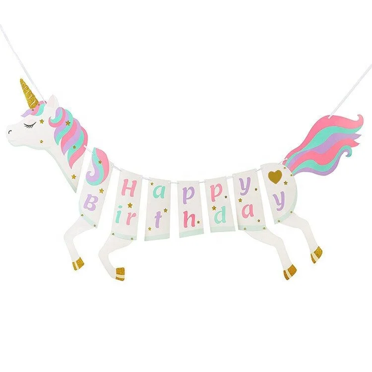 Banderole Happy Birthday Avec Licorne De Joyeux Anniversaire Accessoires De Decoration Pour Fete Drapeau De Tirer Nouveaute Buy Banniere Licorne Decoration D Anniversaire Accessoires De Decoration De Banniere Product On Alibaba Com