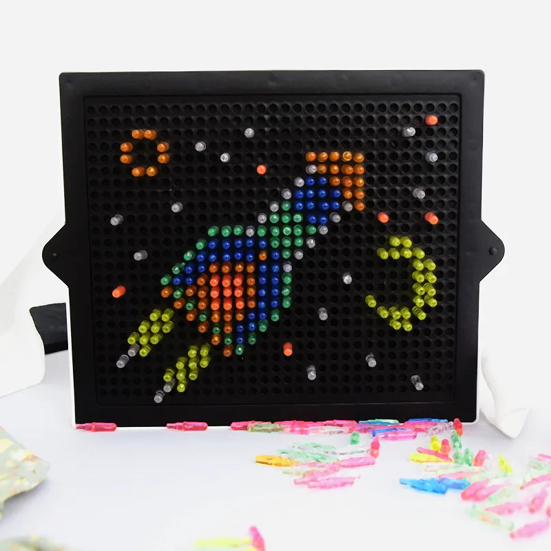 Creative Light up Board  DIY 3D Magic Led Light Panel  276PCS Drawing Mushroom Nail Puzzle Educational Toys for Kids