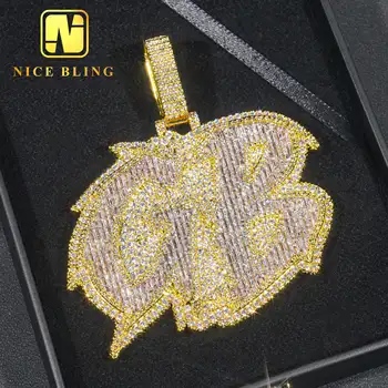 Custom Made Iced Out Luxury Jewelry Rapper Men Jewelry Hip Hop VVS1 Moissanite Diamond Initial Letter Pendant Necklace